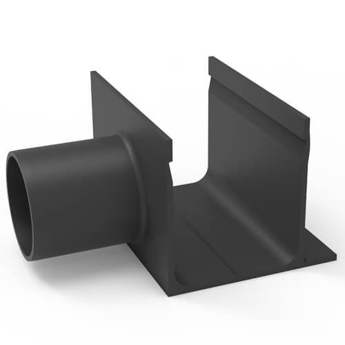 Een verbinder met een uitloop aan de voorkant van Ø 50 mm (geschikt voor type 65x100). 