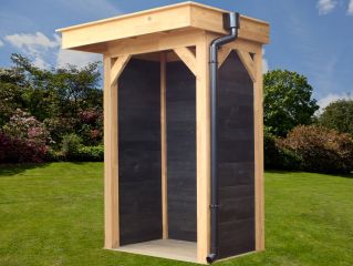 PVC hemelwaterafvoer platdak set voor zij-uitloop | zwart | Ø 80 mm