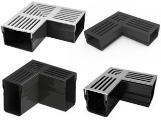 Design afvoergoot hoekstuk 90° set